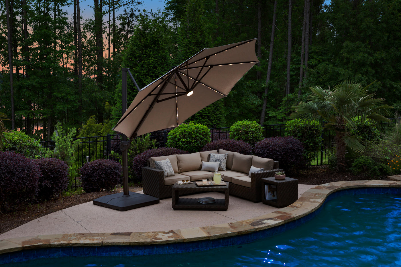 atleisure solar patio umbrellas 9' Designer - Infinite 360 Auto Tilt Lux Umbrella quality weather FREE SOLDIER 13ft Patio Umbrella